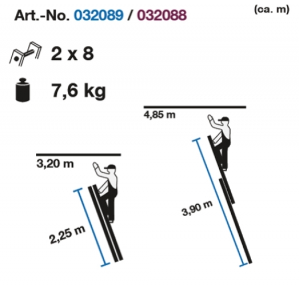 KRAUSE Schiebeleiter »CORDA«, 22 Sprossen, Aluminium - silberfarben KRAUSE Schiebeleiter »CORDA«, 22 Sprossen, Aluminium - silberfarben